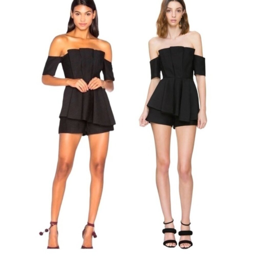 C/MEO Collective 'Need Nobody Romper' off shoulder peplum bnwt